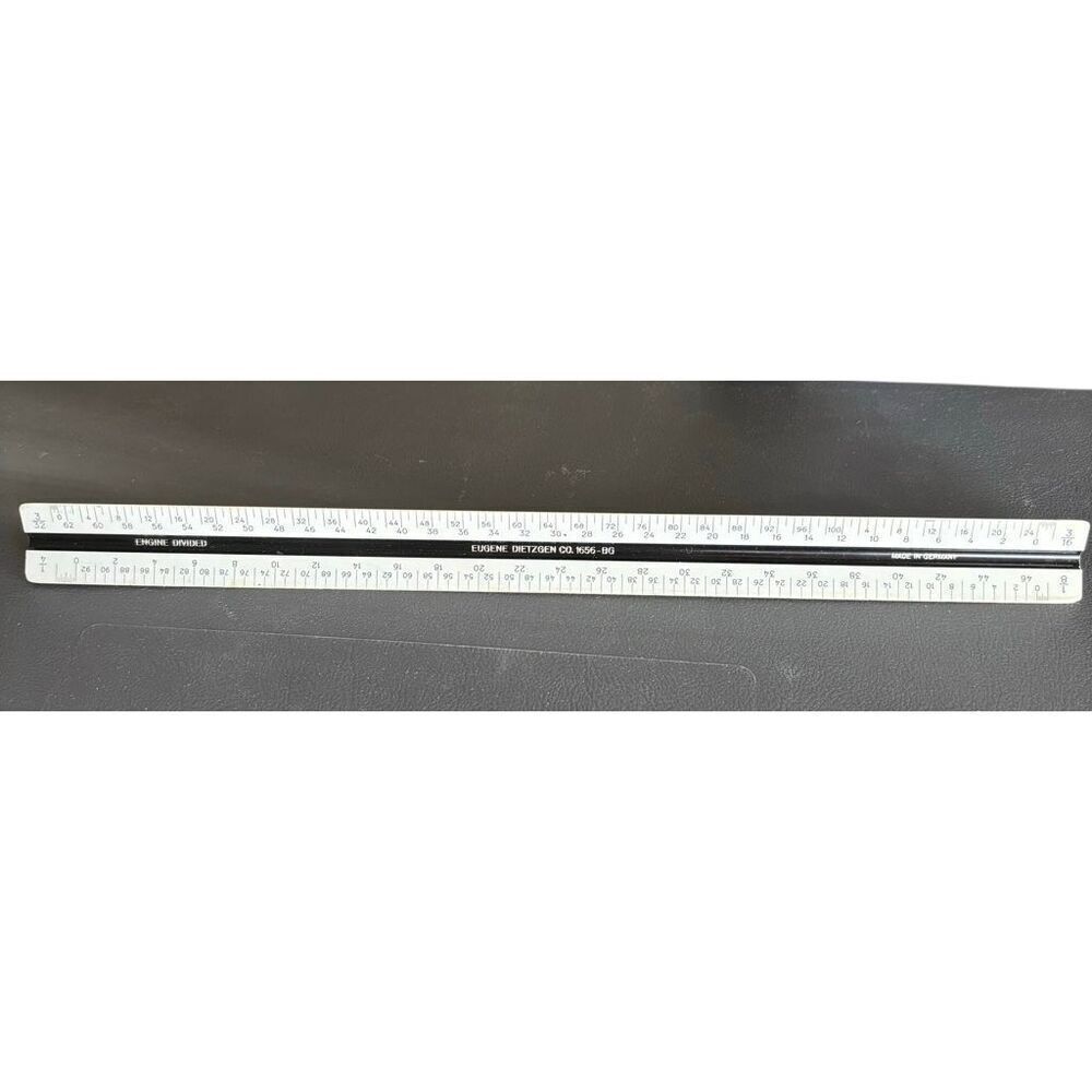 Eugene Dietzgen 1656-BG Engine Divided Triangular Plastic Ruler Germany